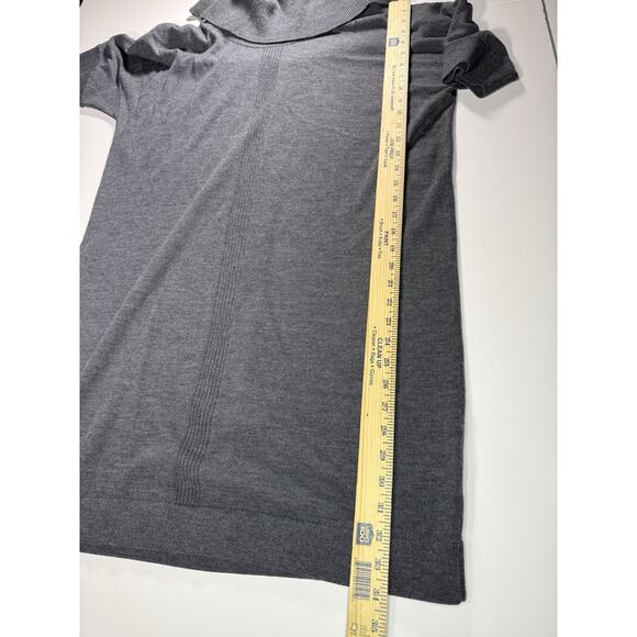 Lands' End women's Large Grey cowl neck merino wool pullover sweater dress - Picture 2 of 5